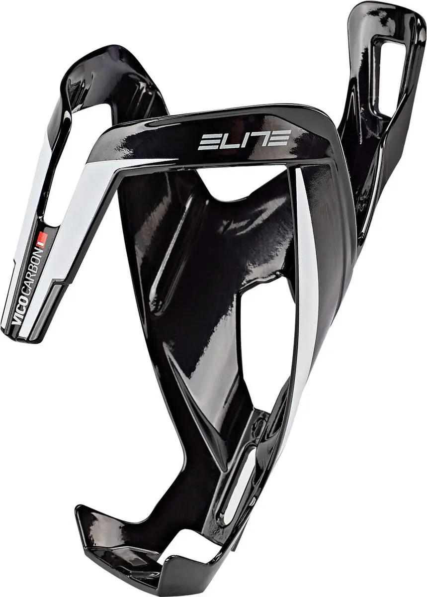 Elite Vico Bidonhouder Carbon Glossy White Graphic