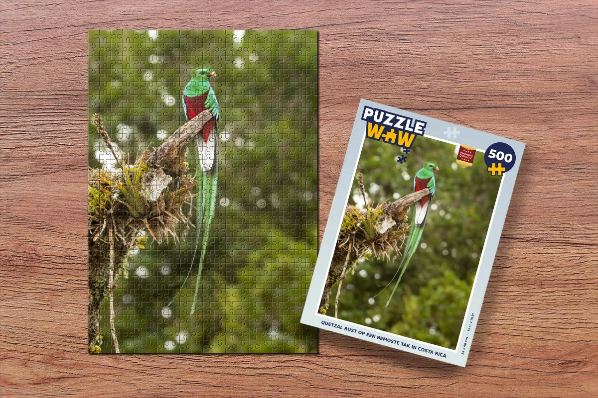 PuzzleWow Legpuzzel Quetzal Costa Rica 500 Stuks - Multicolor