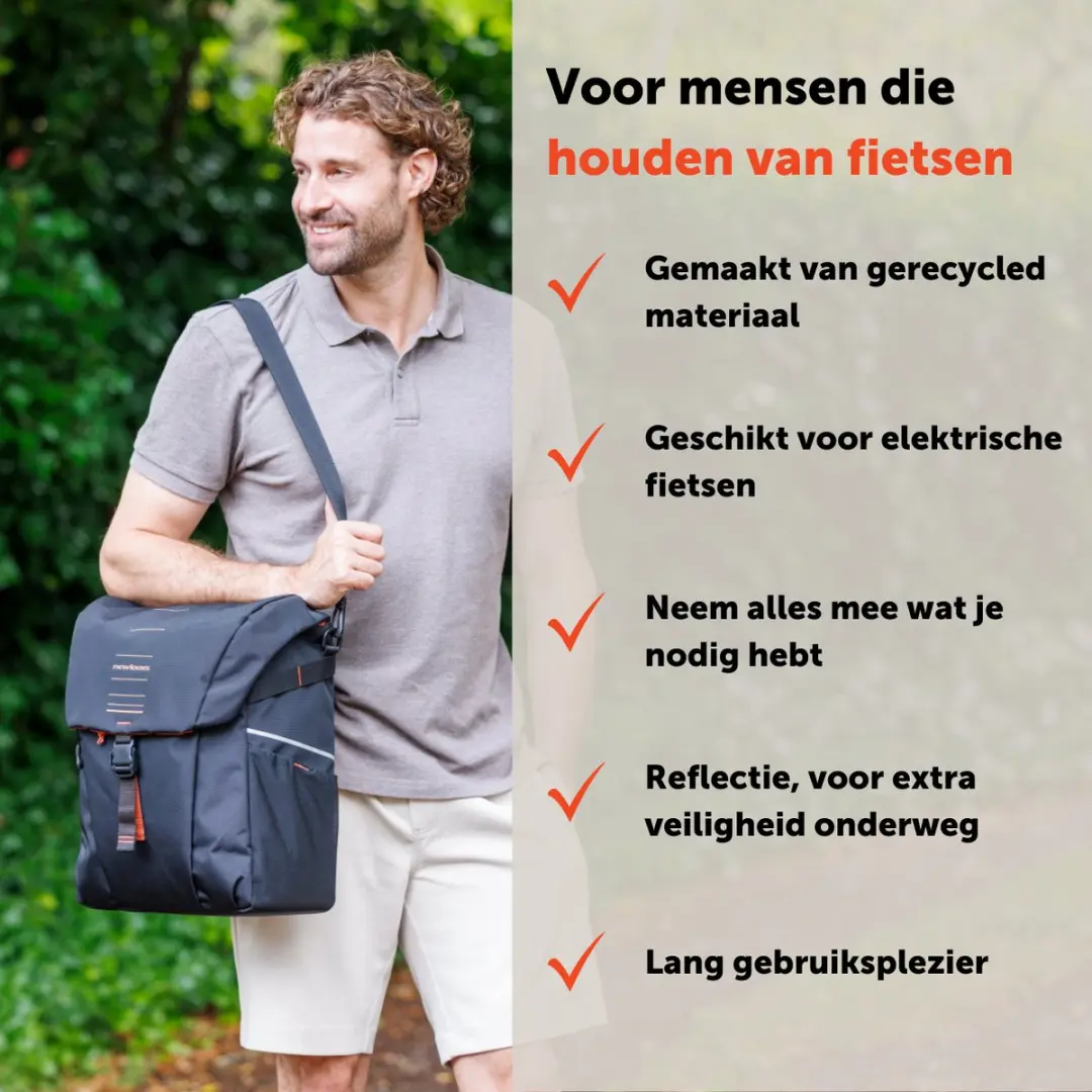 New Looxs Vigo Single Fietstas 20L - Zwart/ Groen - afbeelding 4 van 6