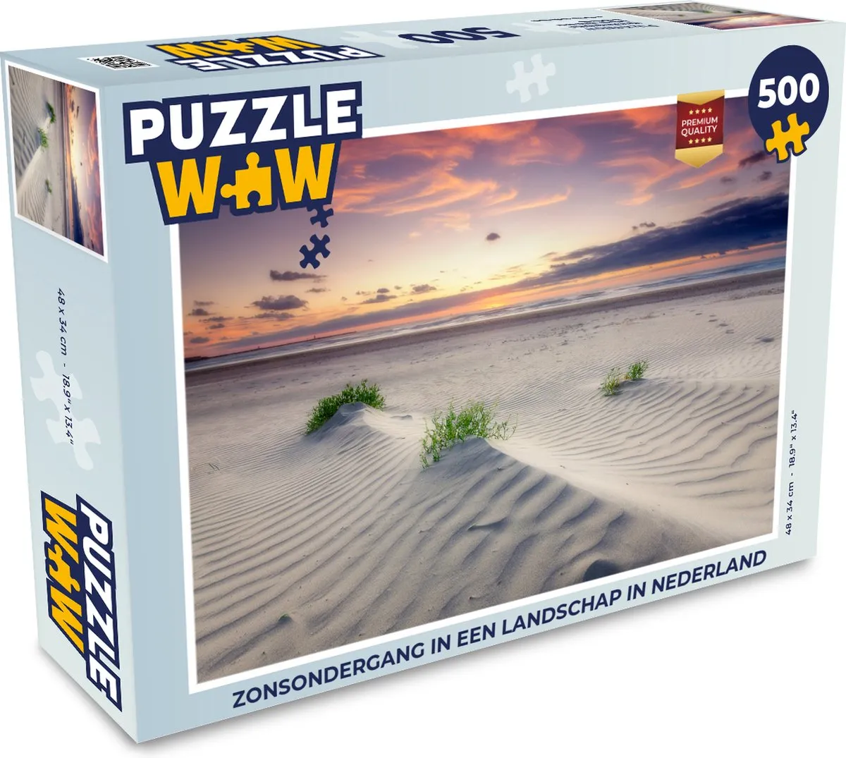 PuzzleWow Zonsondergang in Nederland Legpuzzel 500 Stuks