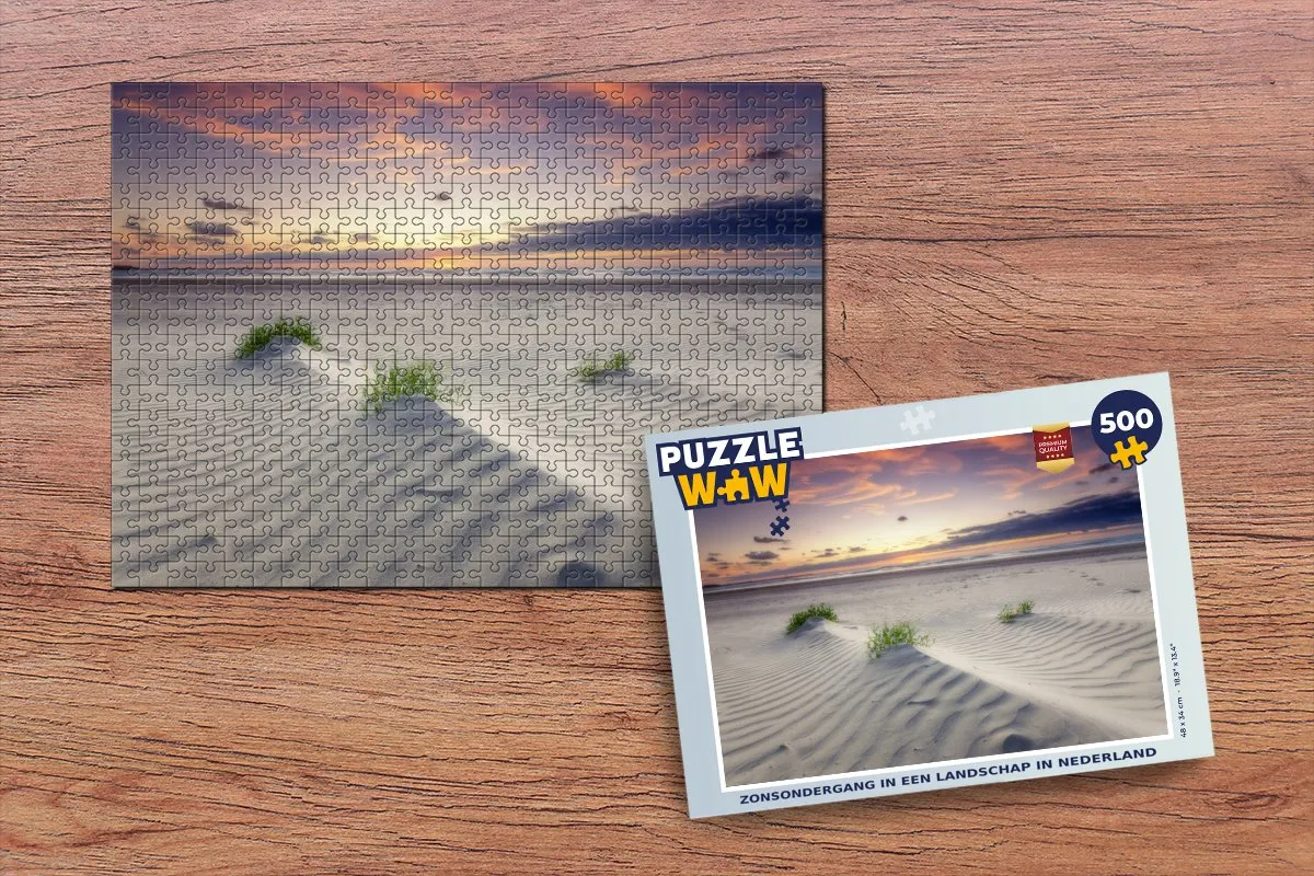 PuzzleWow Zonsondergang in Nederland Legpuzzel 500 Stuks - Multicolor