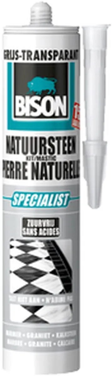 Bison Natuursteenkit Transparant Grijs 310ml