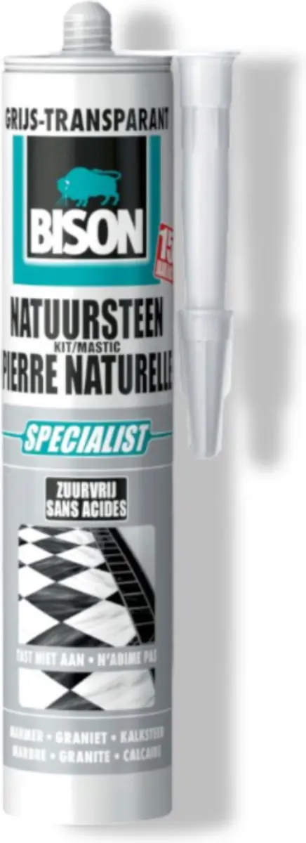 Bison Natuursteenkit Transparant Grijs 310ml - O.a. Natuursteen/Glas - afbeelding 3 van 3
