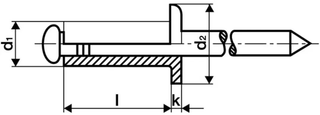 Gesipa 1433468 Blindklinknagel Platbolkop Open AL/ST 3,0x6mm - 500 Stuks