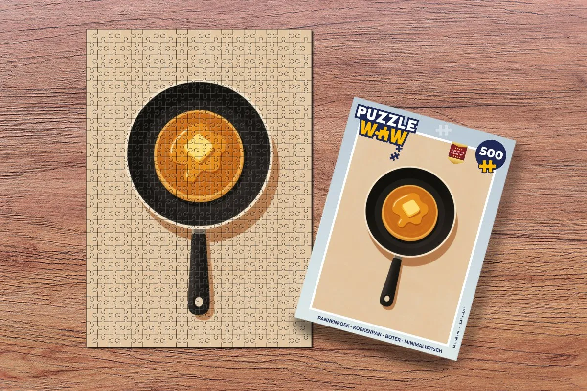 PuzzleWow Pannenkoek Legpuzzel 500 Stuks - Puzzeldoos