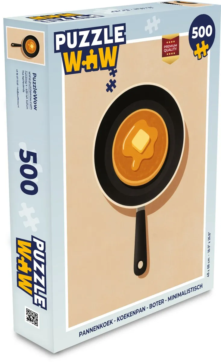 PuzzleWow Pannenkoek Legpuzzel 500 Stuks - Puzzeldoos