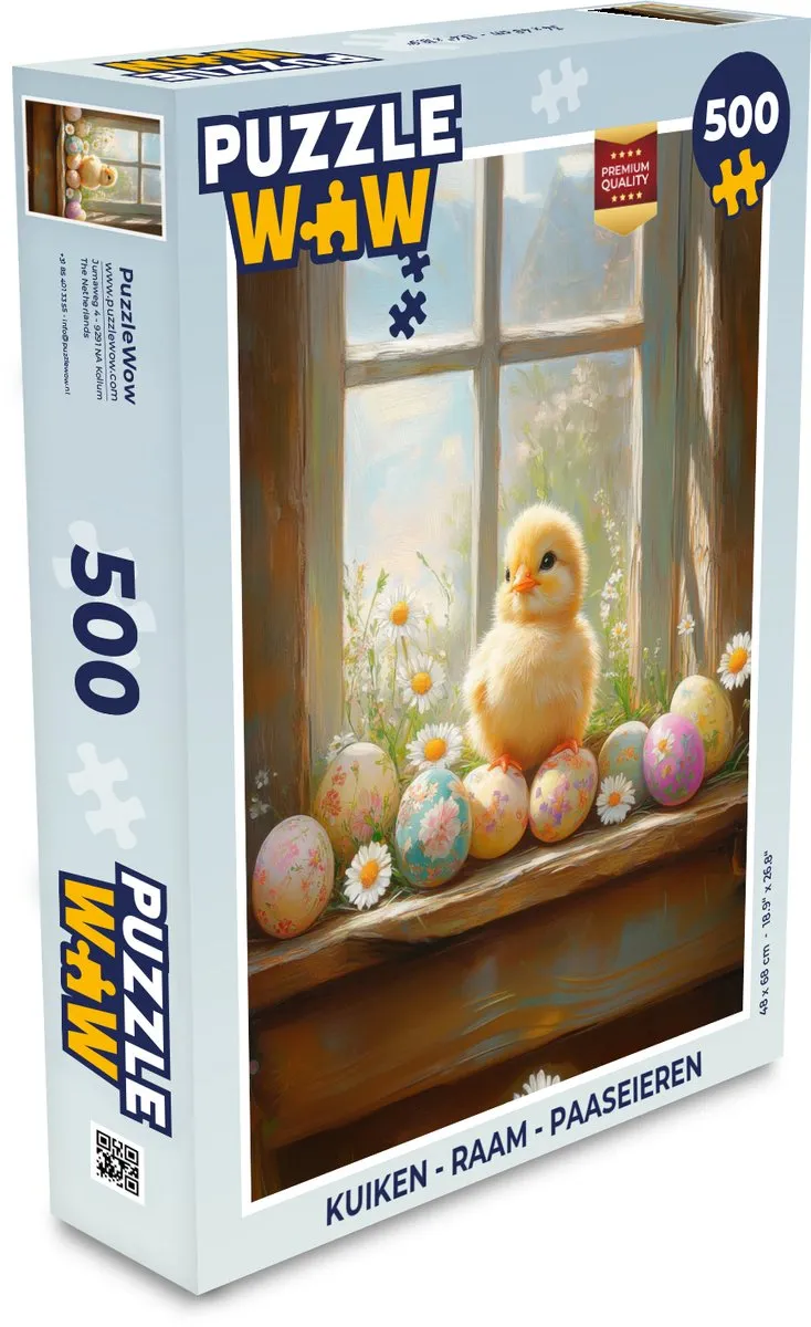 PuzzleWow Kuiken Paaseieren Legpuzzel 500 Stuks