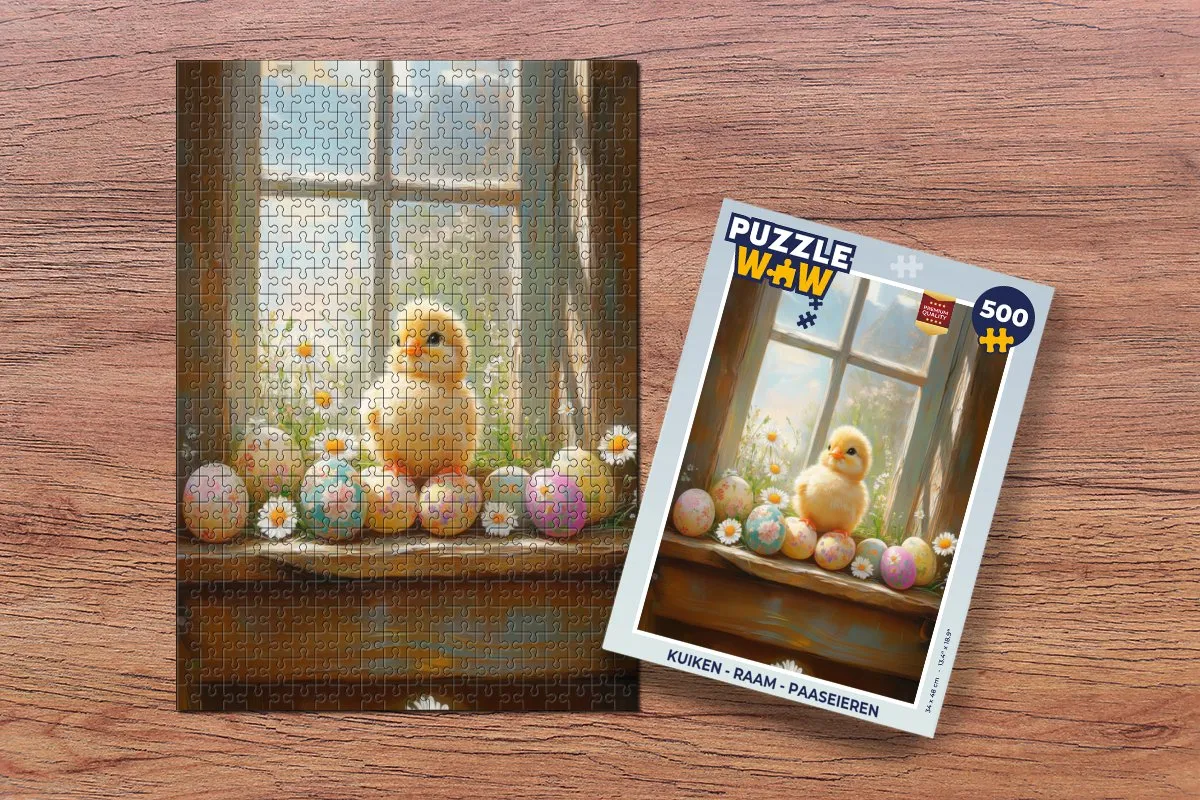 PuzzleWow Kuiken Paaseieren Legpuzzel 500 Stuks