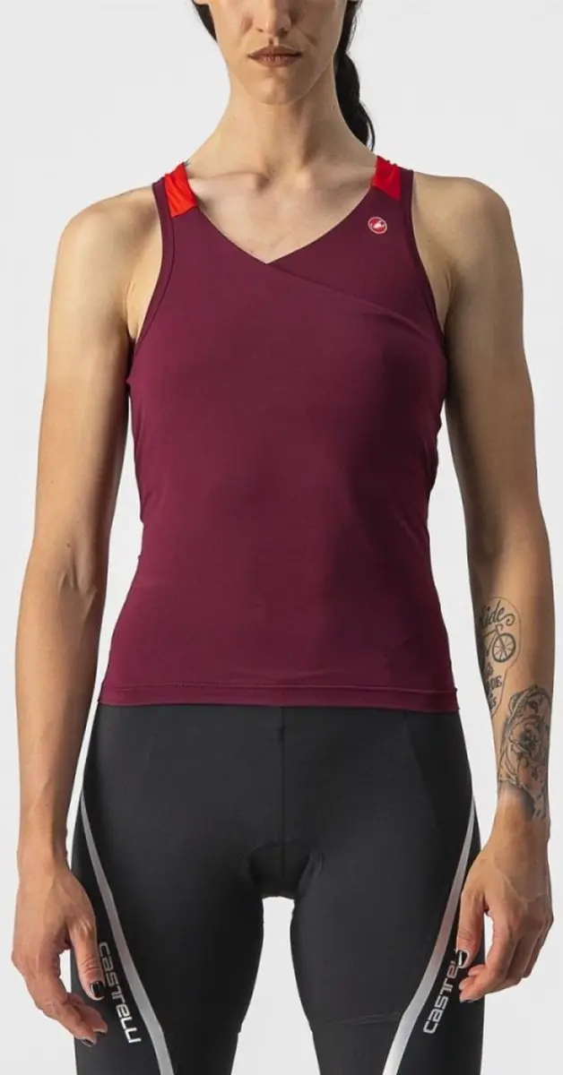 Castelli Fietsshirt mouwloos Dames Bordeaux Rood