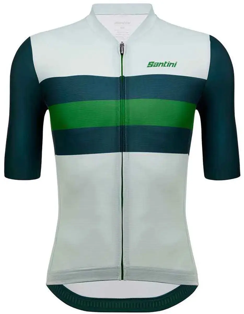 Santini Eco Sleek Bengal Korte Mouw Wielertrui Groen 4XL Man