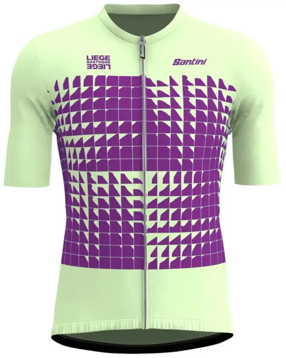 Santini Liege Bastogne Korte Mouw Wielertrui Paars L Man