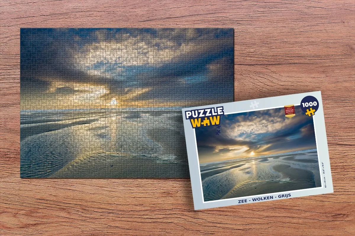 PuzzleWow Zee Wolken Legpuzzel 1000 Stuks - Multicolor