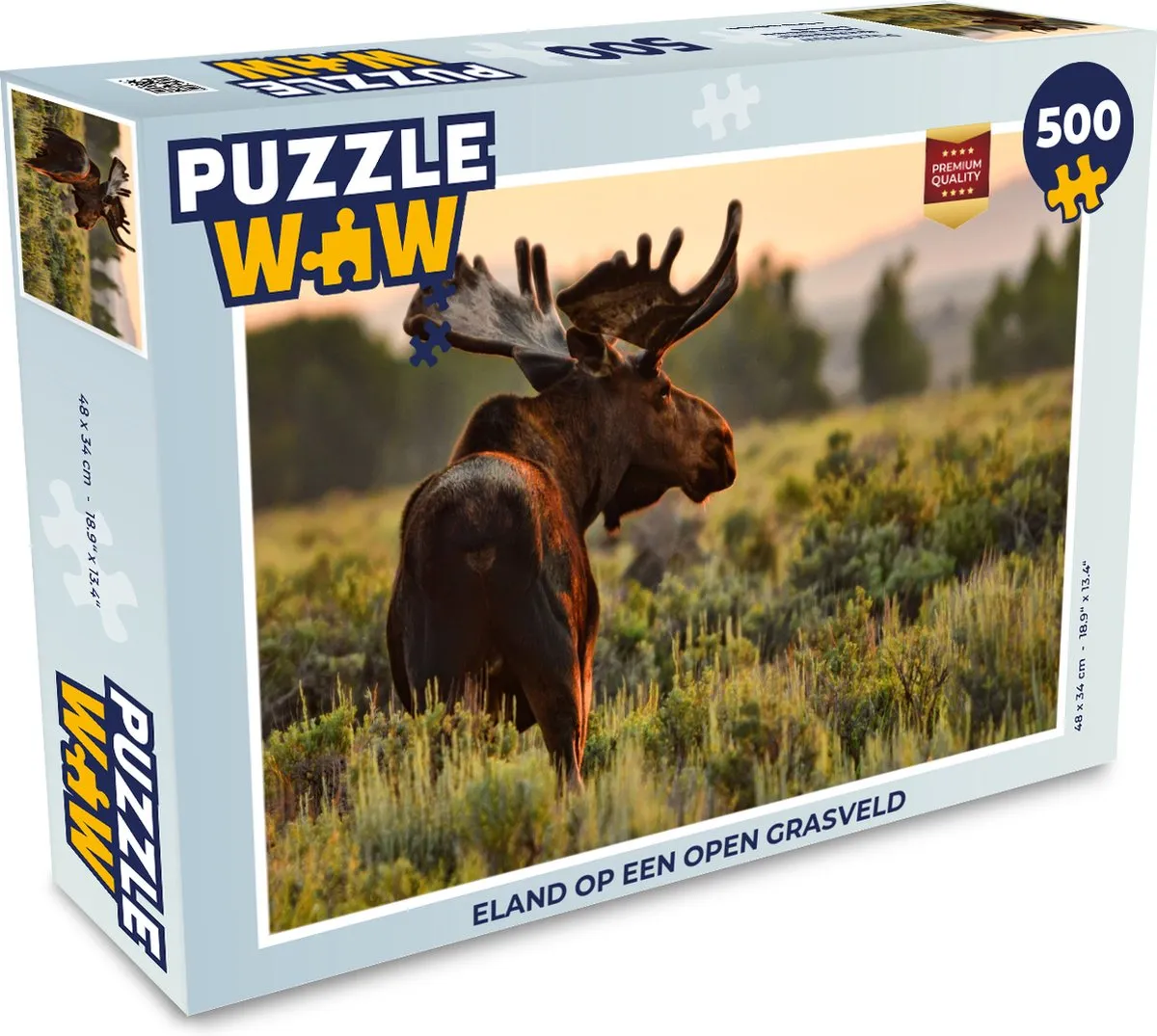 PuzzleWow Legpuzzel Eland op grasveld 500 Stuks