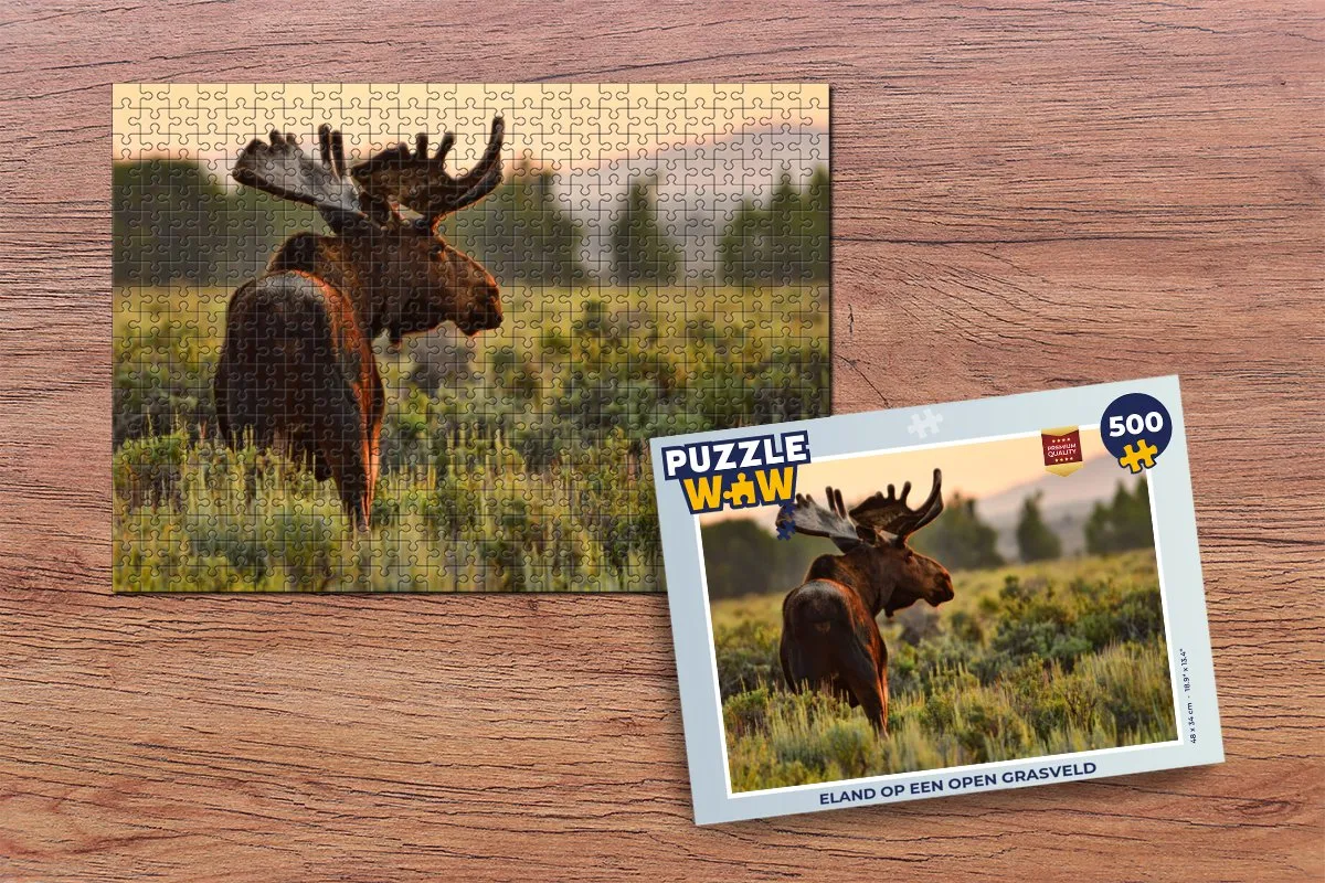 PuzzleWow Legpuzzel Eland op grasveld 500 Stuks - Multicolor
