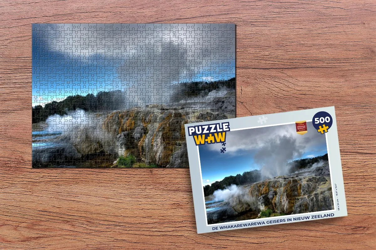 PuzzleWow Whakarewarewa Geisers Legpuzzel 500 Stuks - Multicolor