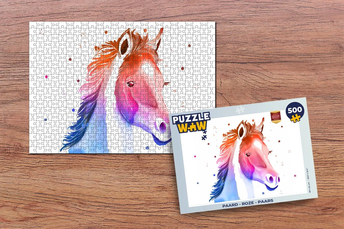PuzzleWow Paard Legpuzzel 500 Stuks - Multicolor