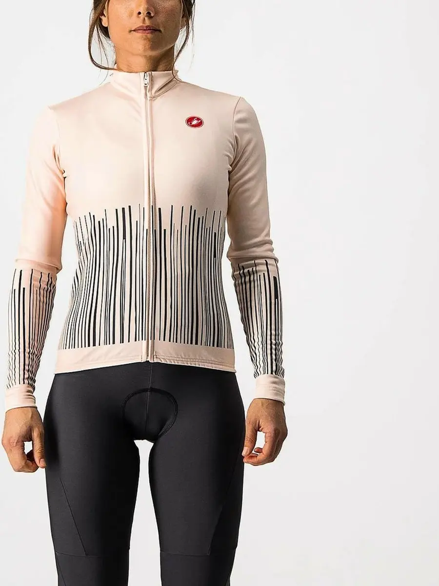 Castelli Fietsshirt lange mouwen Dames Roze Grijs