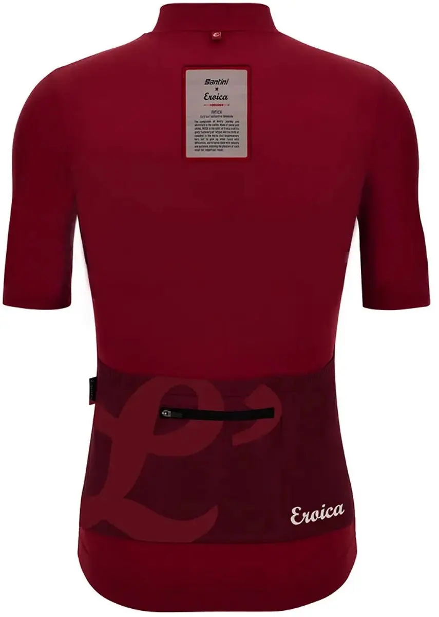 Santini Eroica Korte Mouw Wielertrui - 3XL - Bordeaux - afbeelding 6 van 6