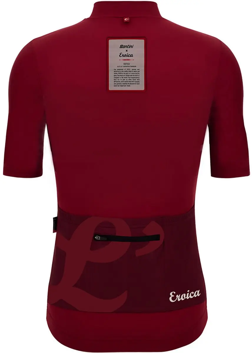 Santini Eroica Korte Mouw Wielertrui - 3XL - Bordeaux - afbeelding 5 van 6