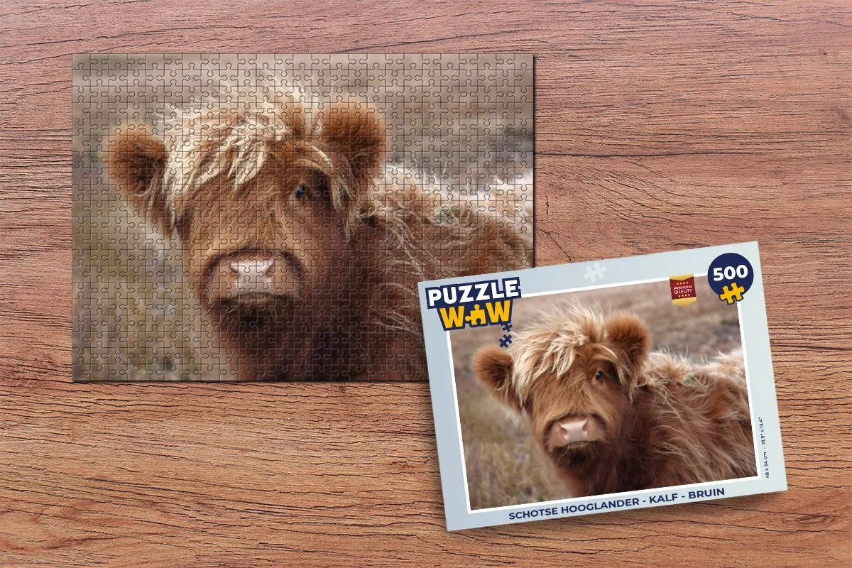 PuzzleWow Schotse Hooglander Legpuzzel 500 Stuks - Multicolor
