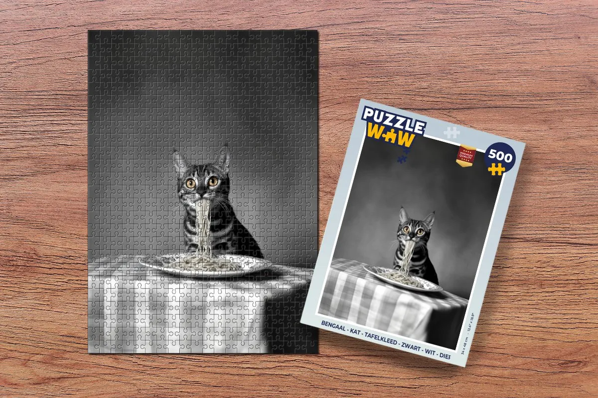 PuzzleWow Bengaal Kat Tafelkleed Legpuzzel 500 Stuks - MPN 8721169411569