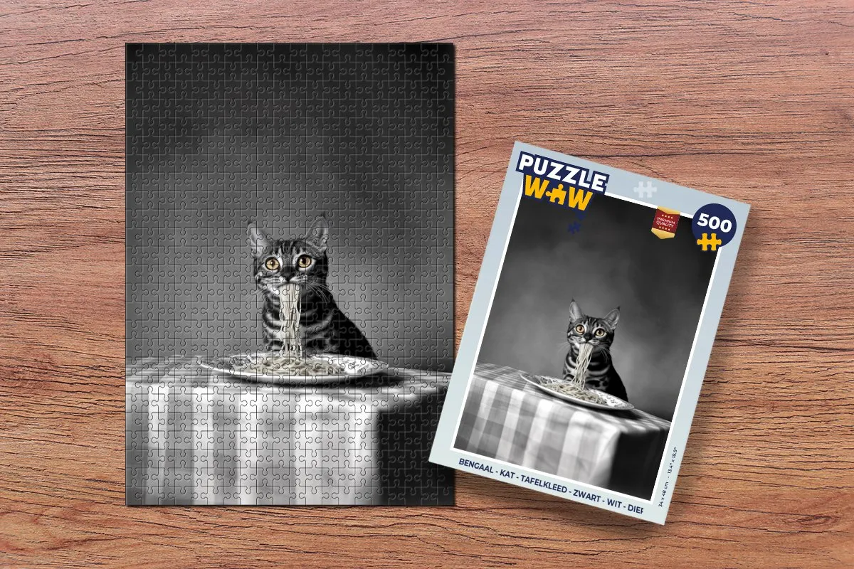 PuzzleWow Bengaal Kat Tafelkleed Legpuzzel 500 Stuks - MPN 8721169411569