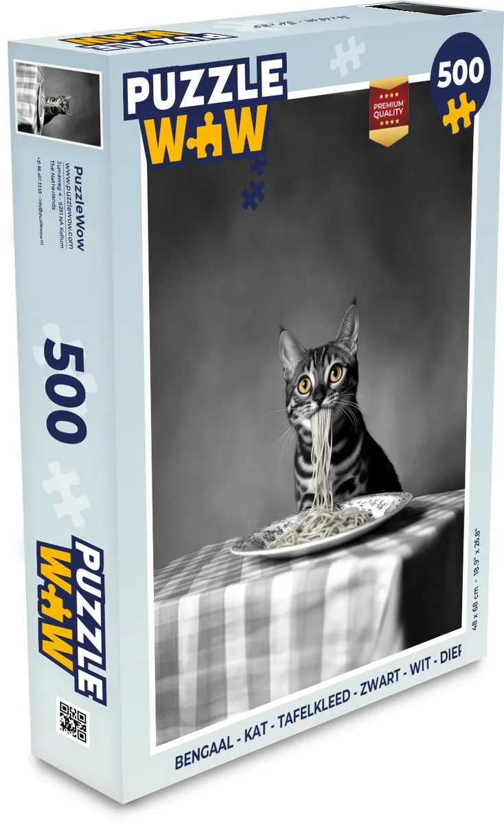PuzzleWow Bengaal Kat Tafelkleed Legpuzzel 500 Stuks - MPN 8721169411569