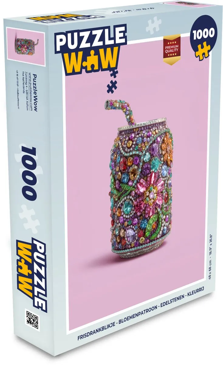 PuzzleWow Frisdrankblikje Bloemenpatroon Legpuzzel 1000 Stuks