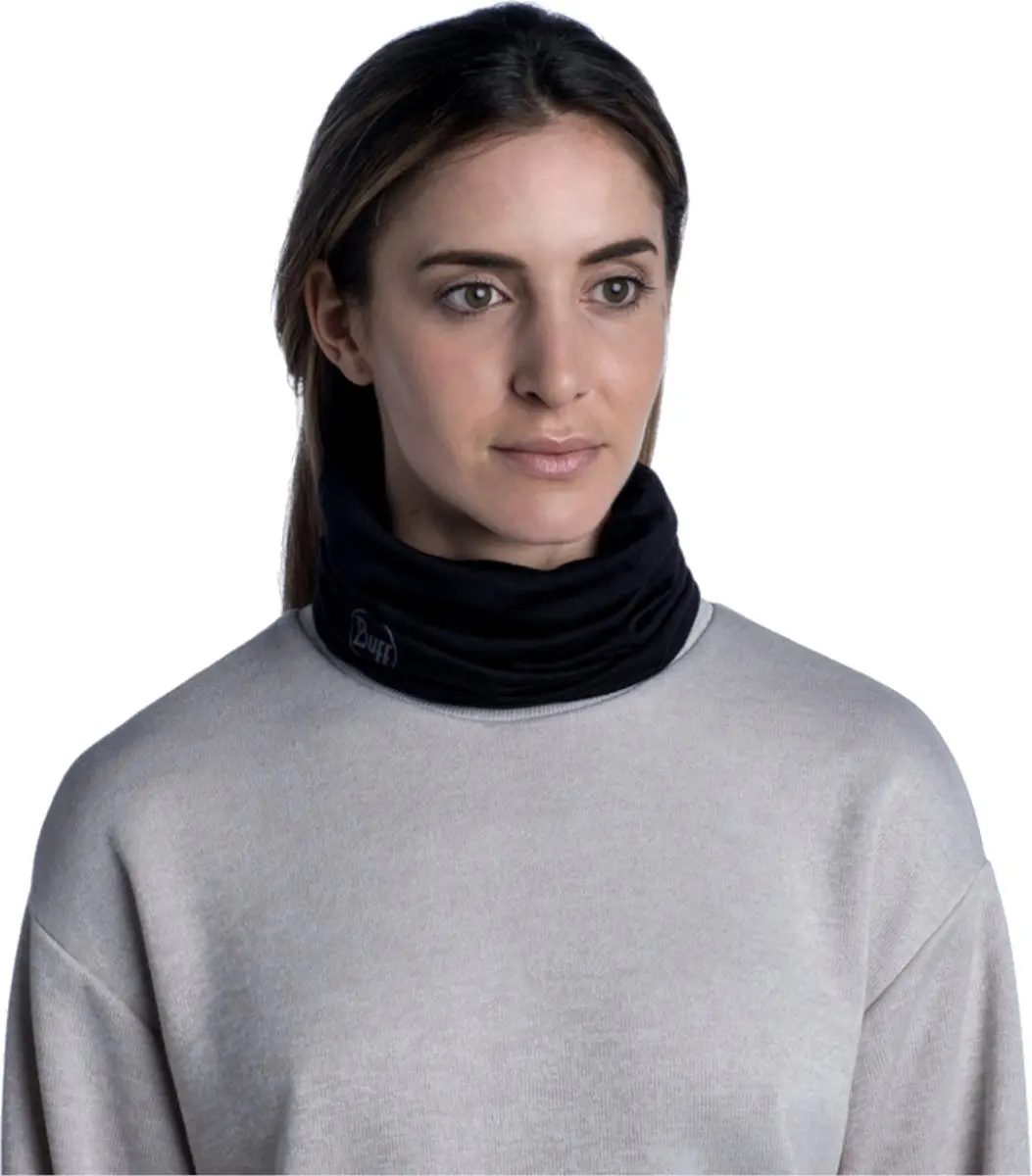 Buff Lightweight Merino Nekwarmer - One Size - Solid Black
