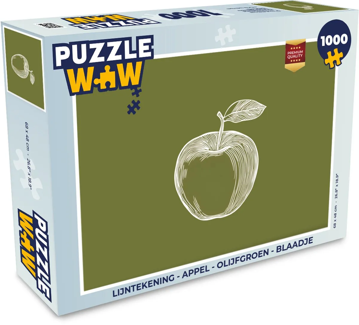 PuzzleWow Appel Legpuzzel 1000 Stuks - Olijfgroen