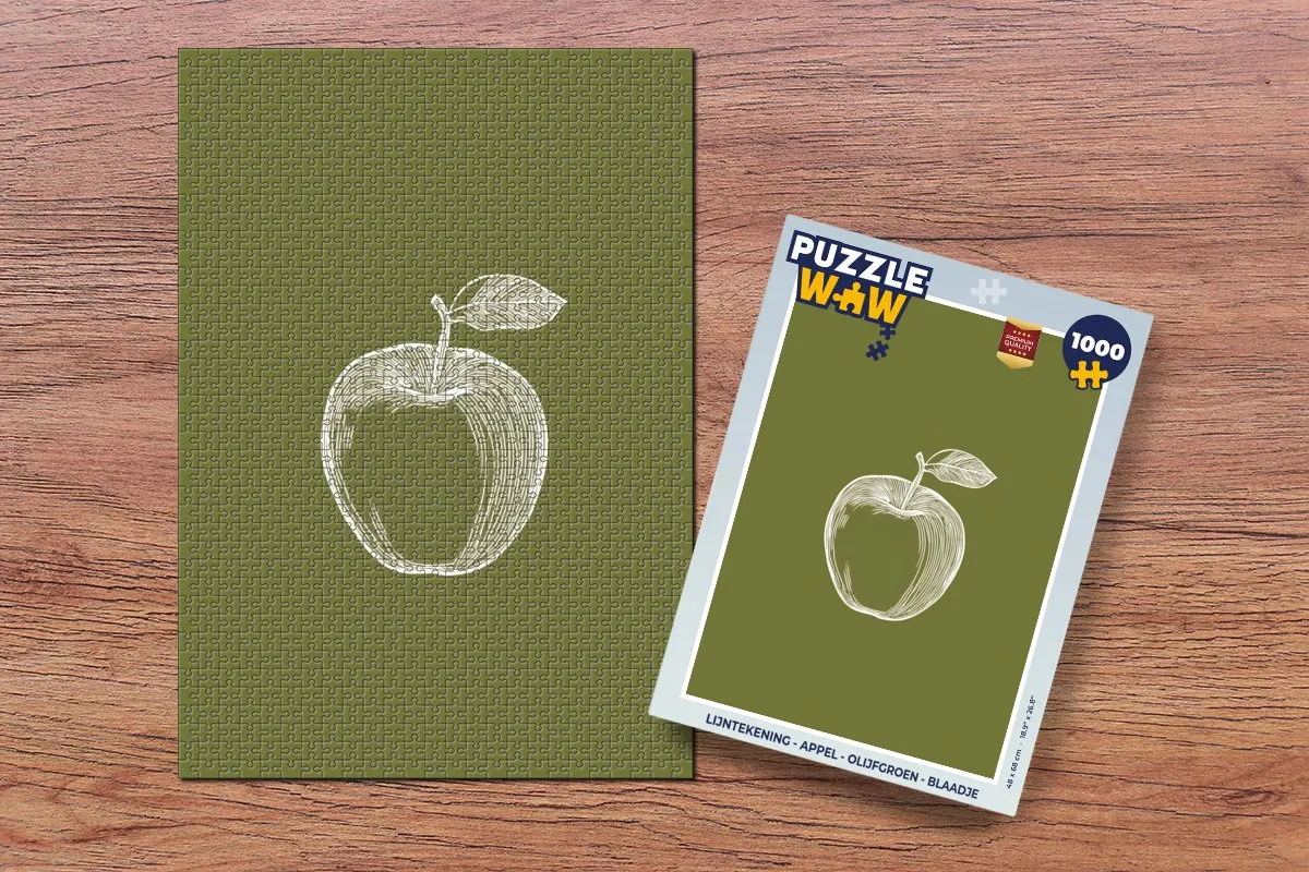 PuzzleWow Appel Legpuzzel 1000 Stuks - Olijfgroen