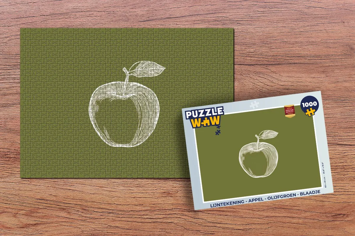 PuzzleWow Appel Legpuzzel 1000 Stuks - Olijfgroen