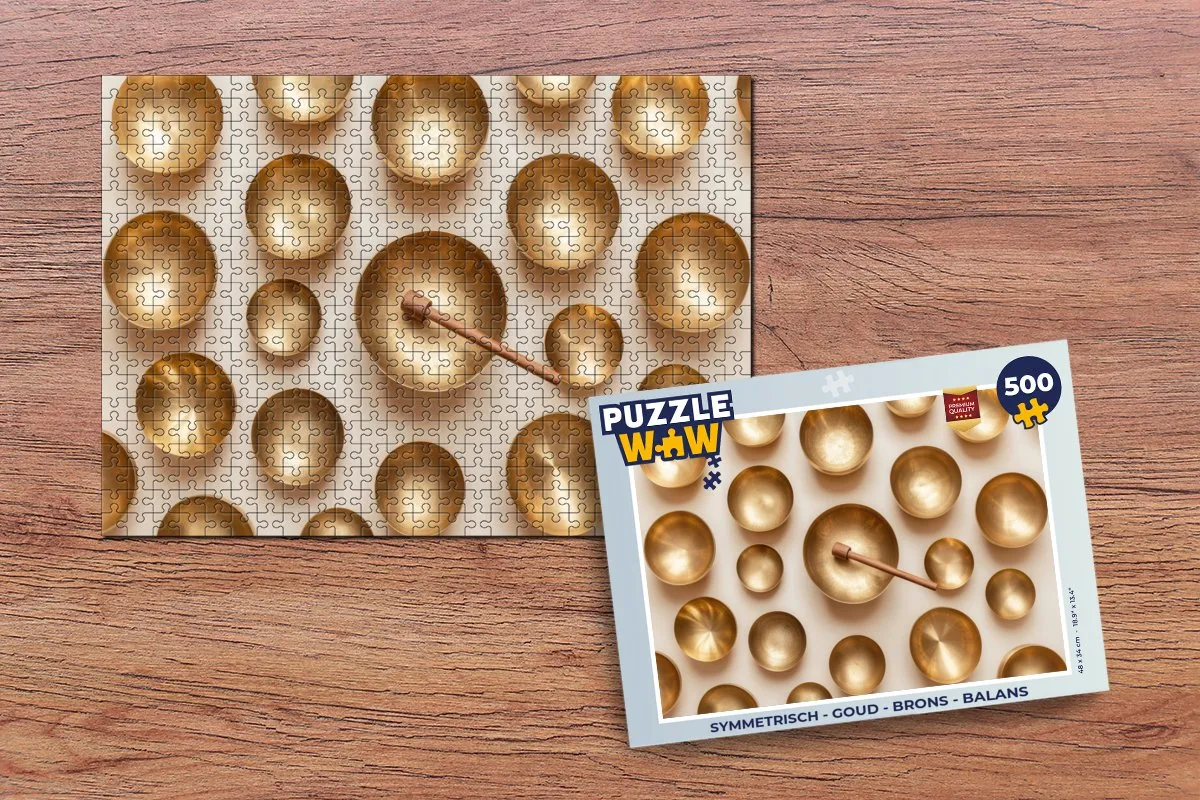 PuzzleWow Symmetrisch Legpuzzel 500 Stuks - Goud