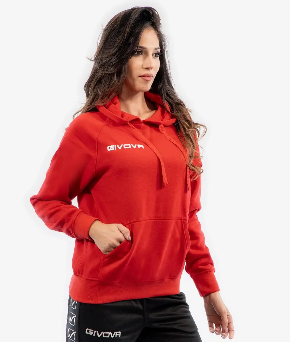 Givova Katoenen Hoodie - XL - Rood - afbeelding 2 van 3