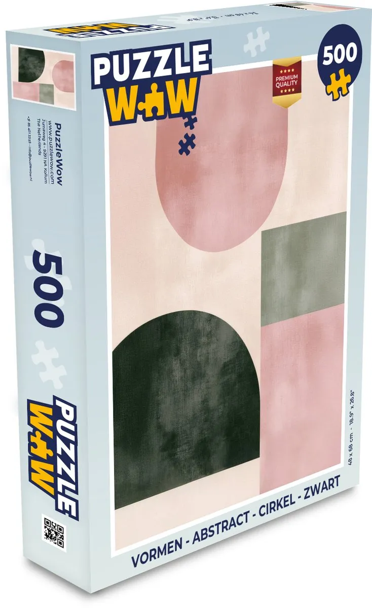 PuzzleWow Abstract Cirkel Legpuzzel 500 Stuks - Zwart