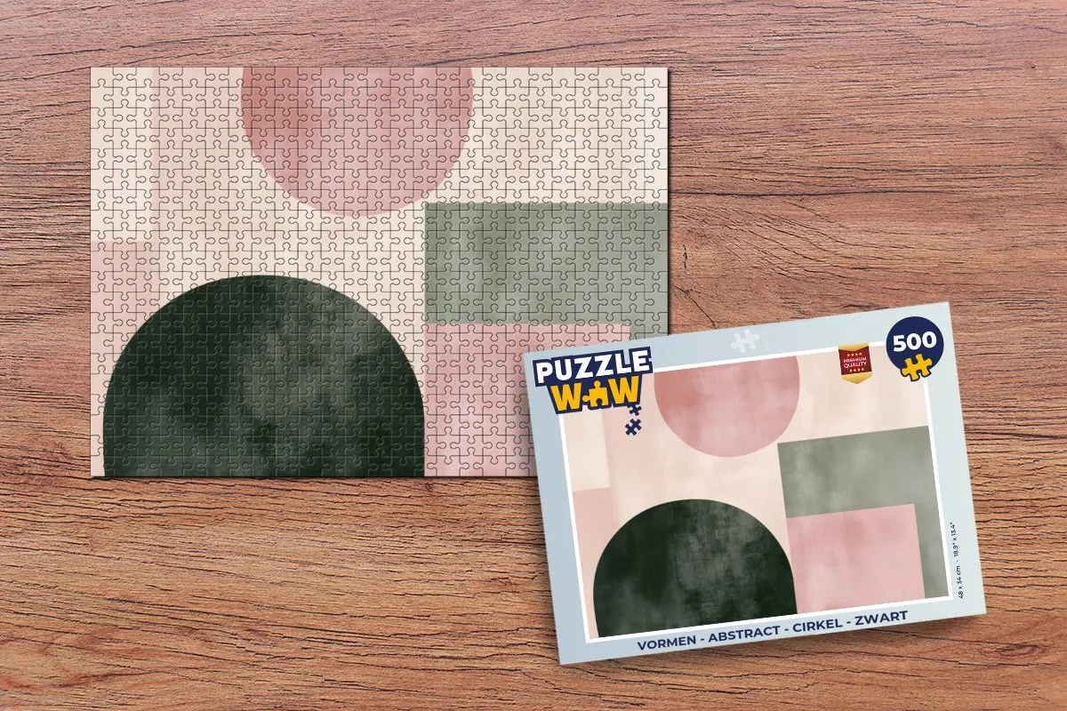 PuzzleWow Abstract Cirkel Legpuzzel 500 Stuks - Zwart