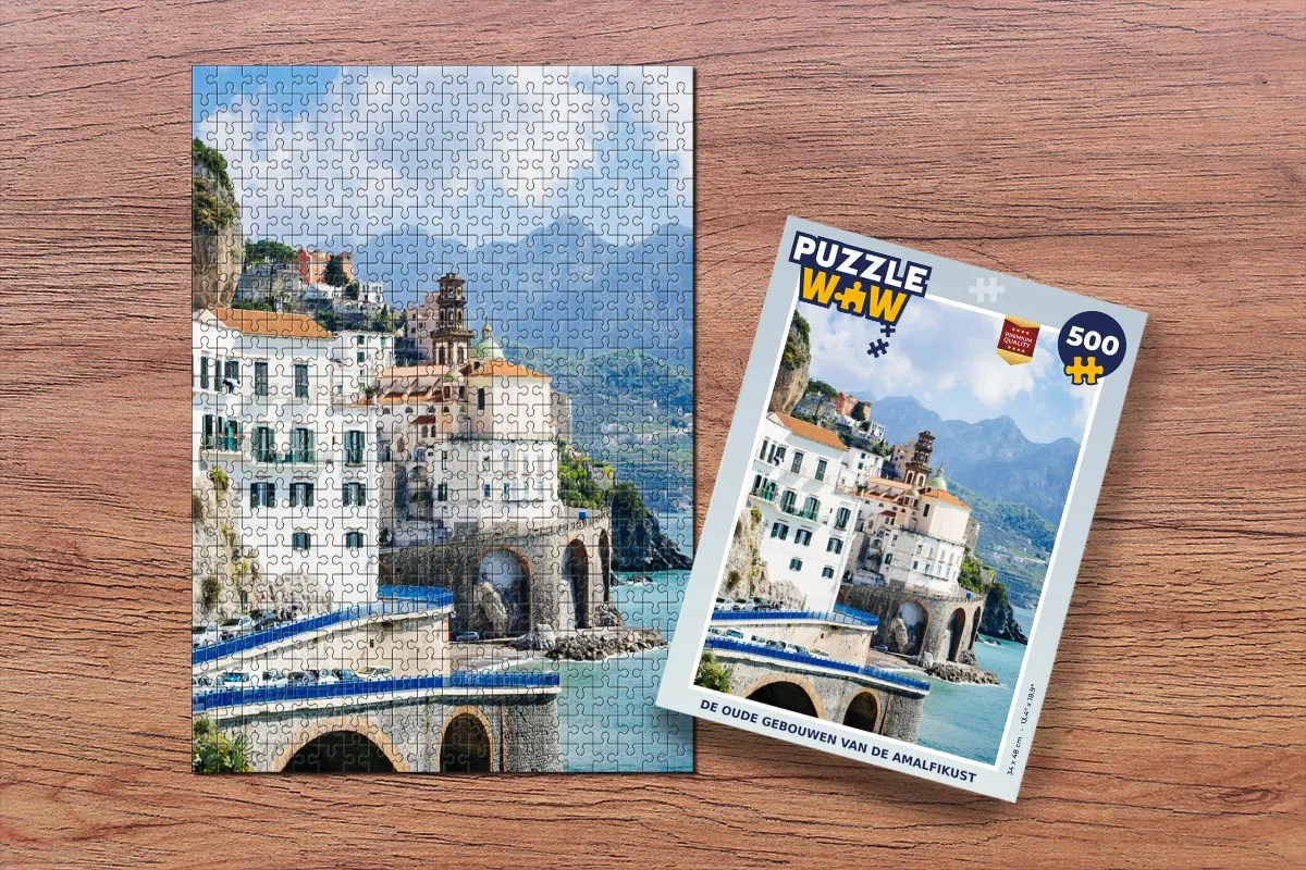 PuzzleWow De oude gebouwen van de Amalfikust Legpuzzel 500 Stuks