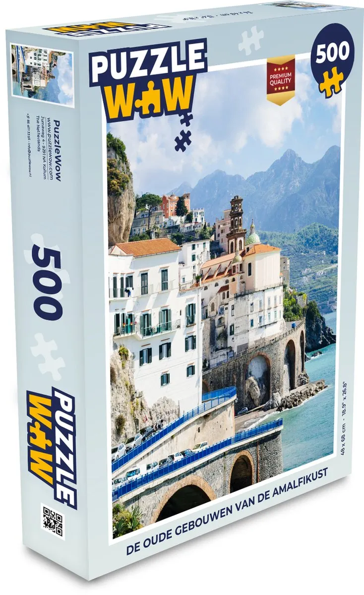 PuzzleWow De oude gebouwen van de Amalfikust Legpuzzel 500 Stuks - Multicolor