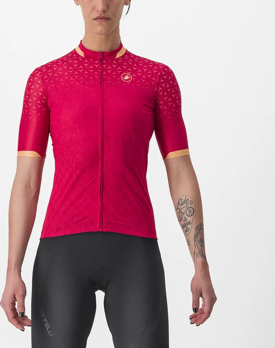 Castelli Pezzi Korte Mouw Fietsshirt Dames Persian Red S