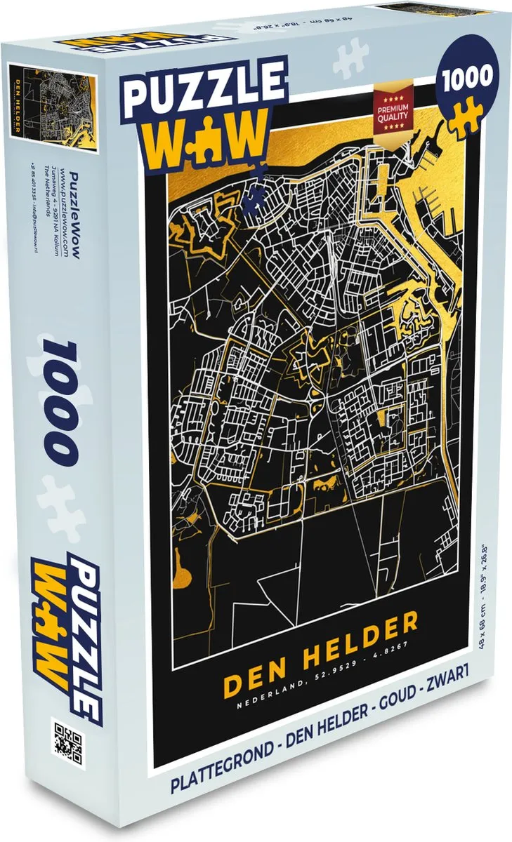 PuzzleWow Plattegrond Den Helder Legpuzzel 1000 Stuks