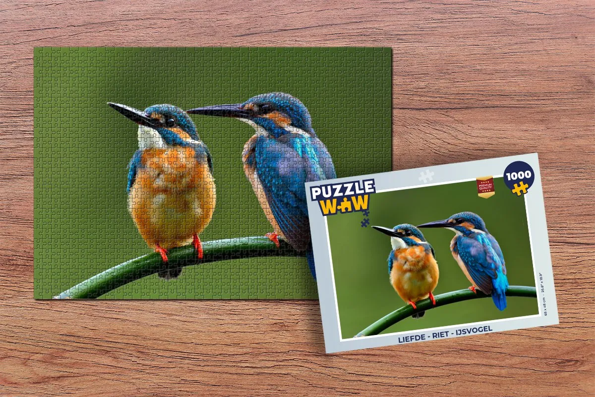 PuzzleWow Liefde IJsvogel Legpuzzel 1000 Stuks - Multicolor