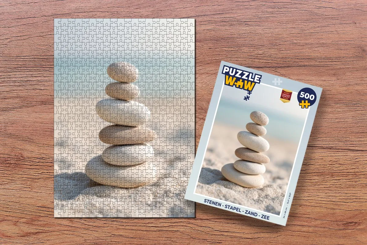 PuzzleWow Zee Stapelpuzzel 500 Stuks - Stenen Kleur