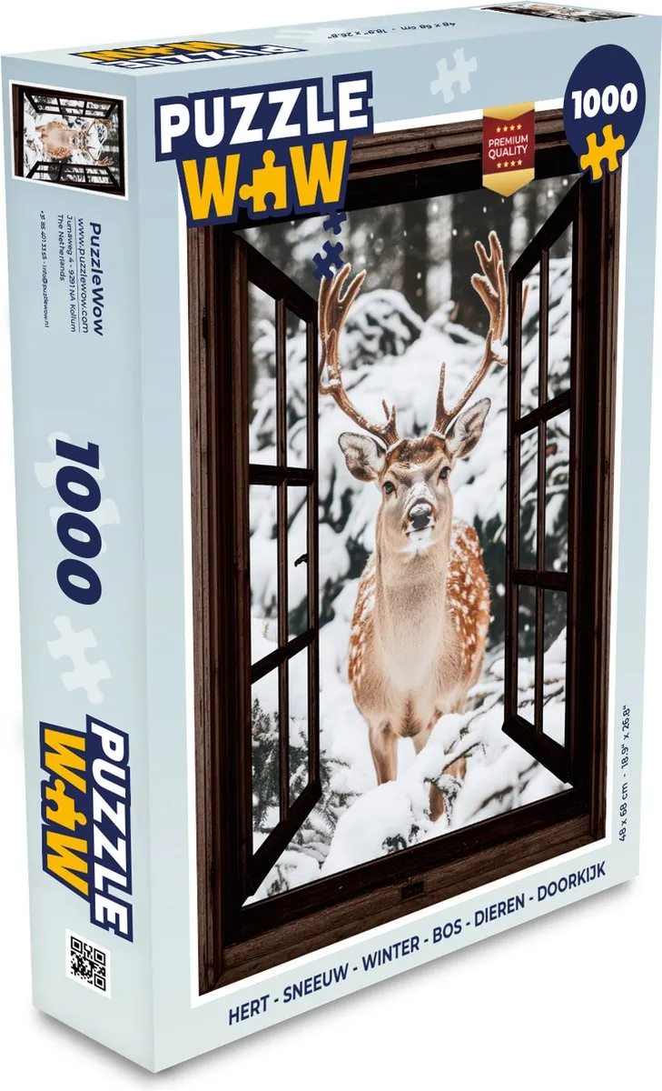 PuzzleWow Hert Sneeuw Legpuzzel 1000 Stuks