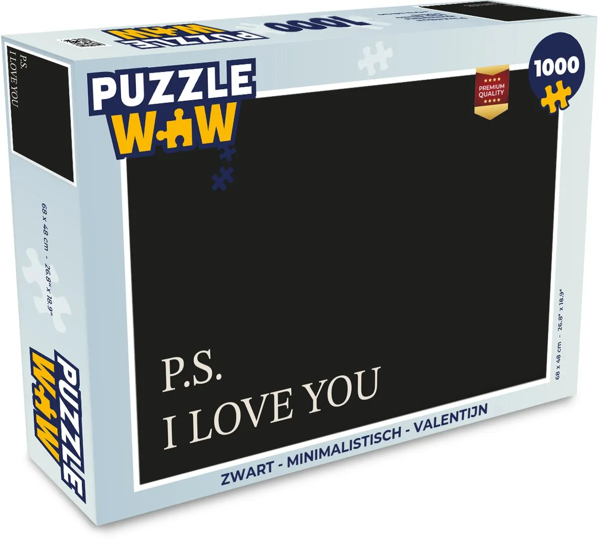PuzzleWow Valentijn Legpuzzel 1000 Stuks - Zwart