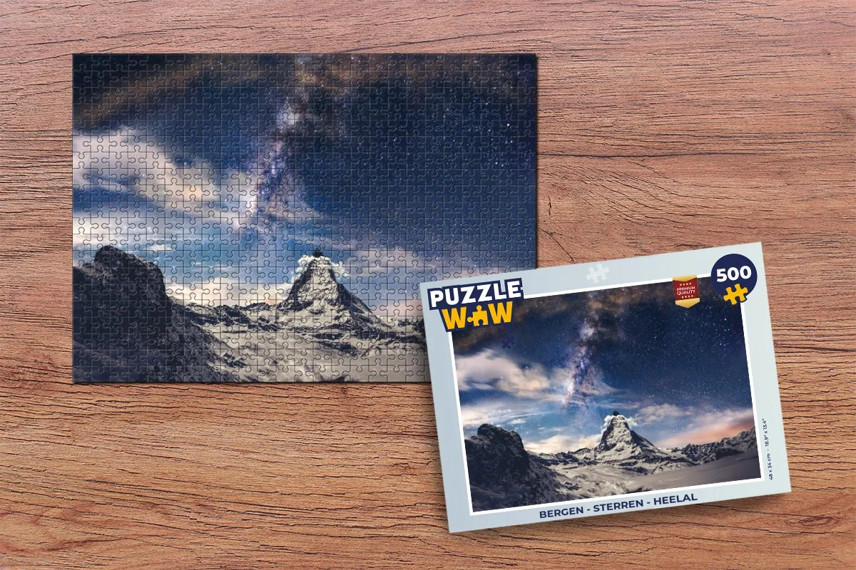 PuzzleWow Bergen Sterren Heelal Legpuzzel 500 Stuks - Multicolor