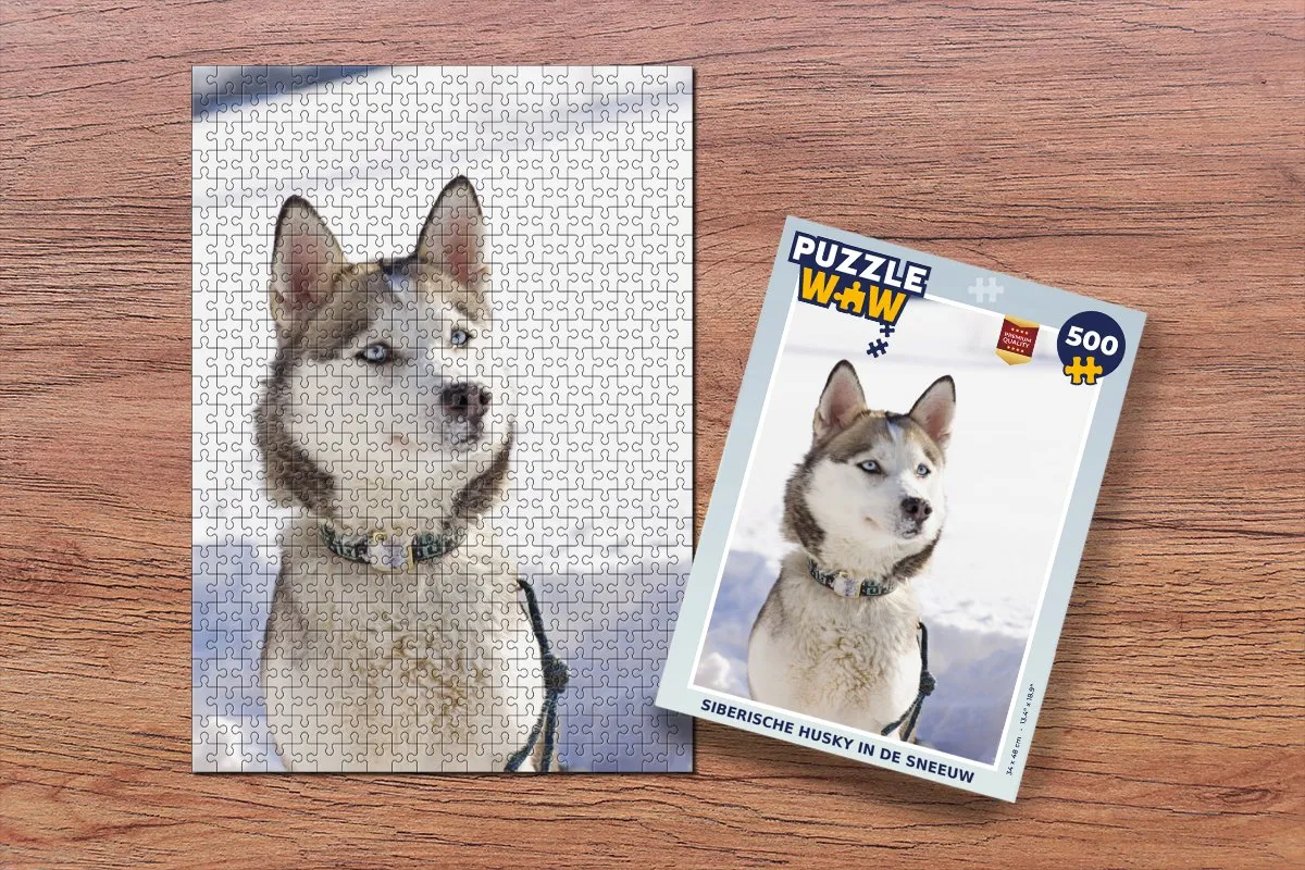 PuzzleWow Legpuzzel Siberische Husky 500 Stuks - Multicolor