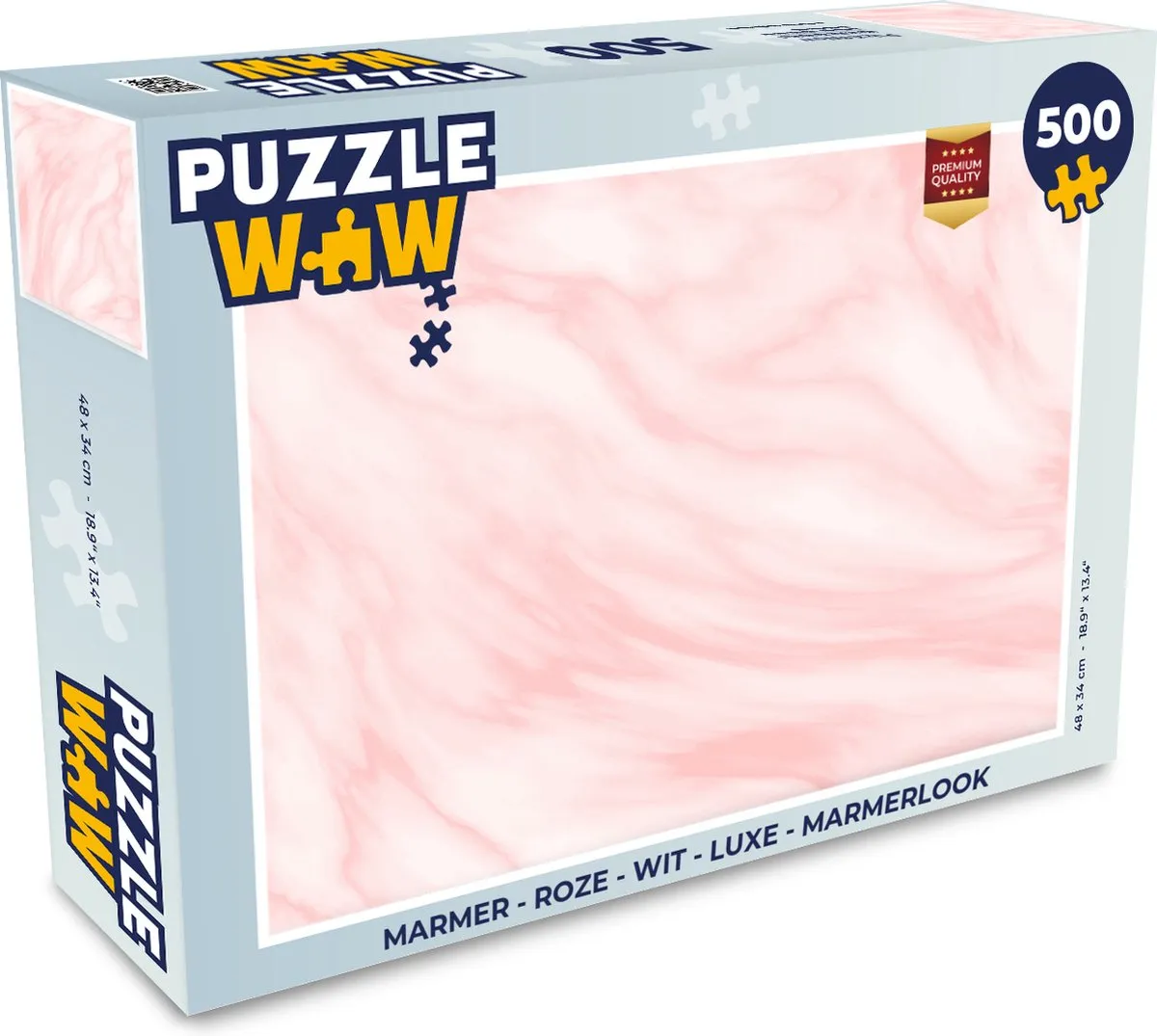 PuzzleWow Marmerlook Legpuzzel 500 Stuks - Multicolor