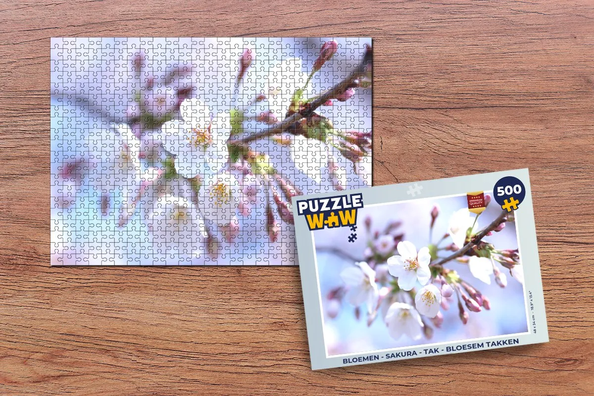 PuzzleWow Sakura Bloesem Tak Legpuzzel 500 Stuks - Multicolor