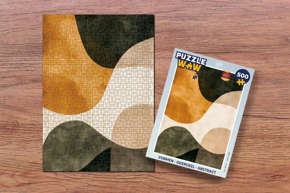 PuzzleWow Abstract Legpuzzel 500 Stuks - Okergeel