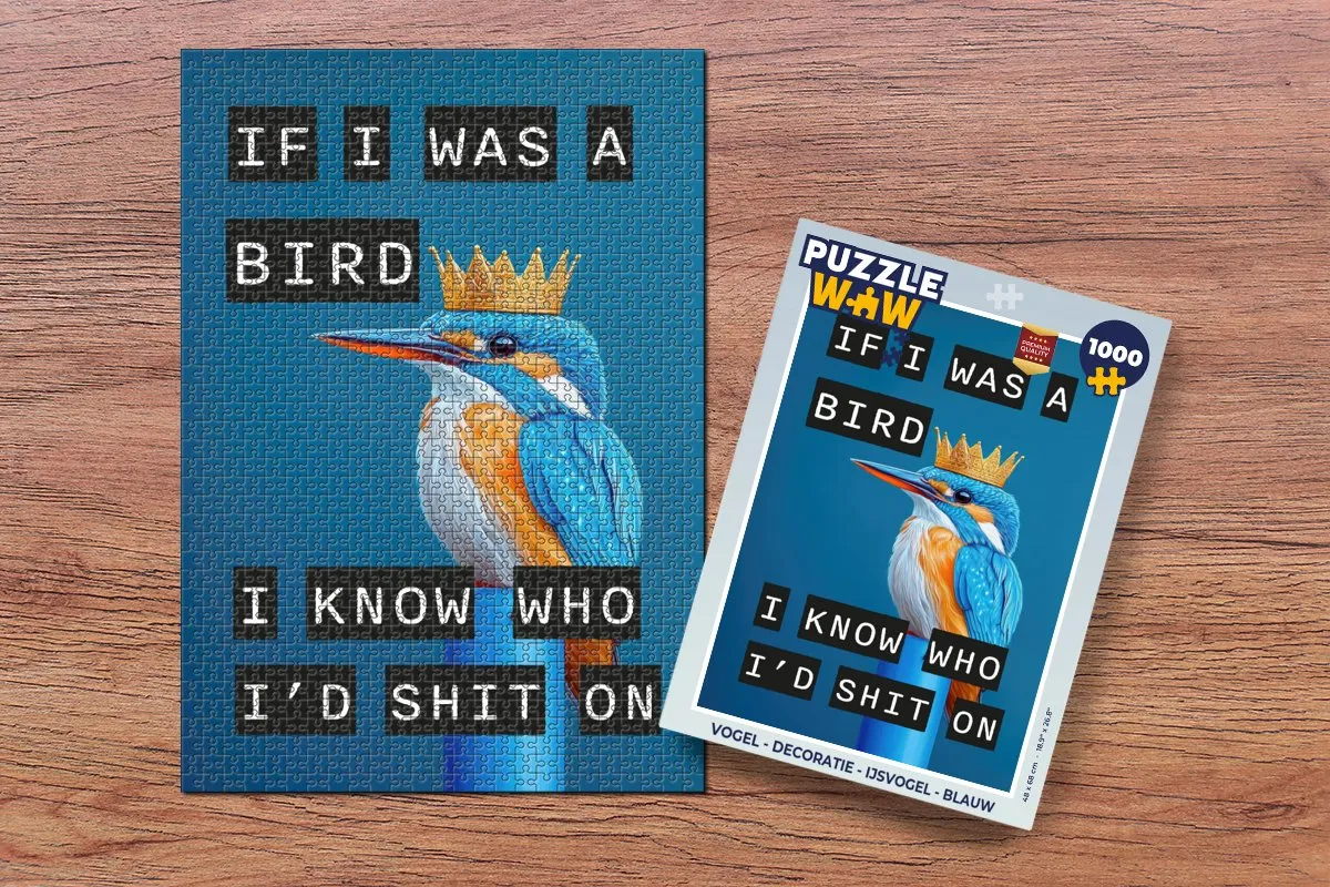 PuzzleWow IJsvogel Legpuzzel 1000 Stuks - Blauw
